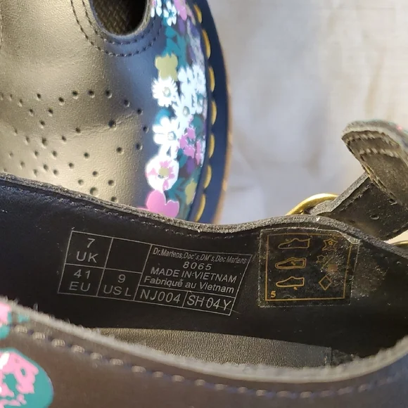 Dr. Martens Black Floral Women's Loafers - Picture 3 of 7